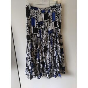 Womens Crinkle Abstract Promt Naxi Skirt Size XL Flowy Elegant Statement Teacher